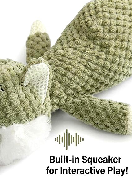 Textured Squeaky Plush Wolf Dog Toy for Tough Chewers