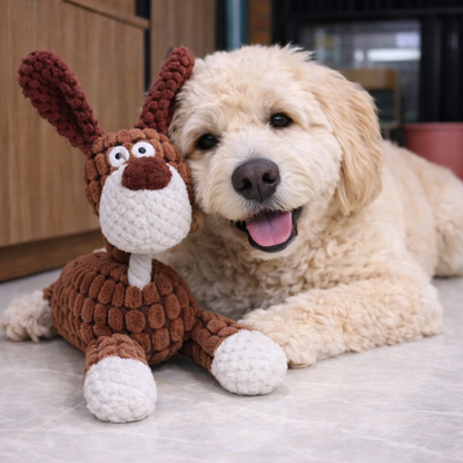 Soft Squeaky Plush Bunny Dog Toy for Small & Medium Dogs