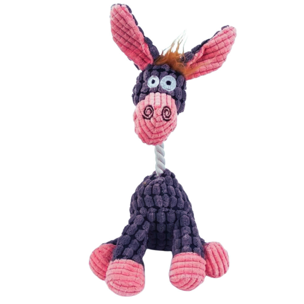 Durable Squeaky Plush Donkey Dog Toy for Interactive Play
