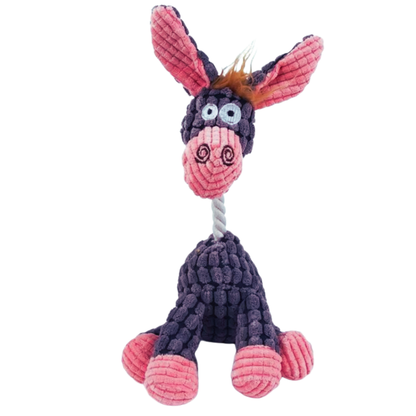 Durable Squeaky Plush Donkey Dog Toy for Interactive Play