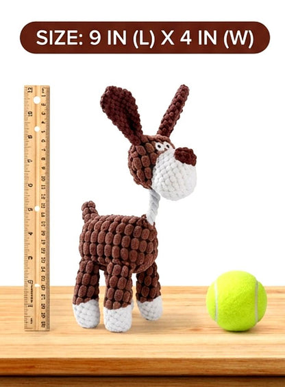 Soft Squeaky Plush Bunny Dog Toy for Small & Medium Dogs