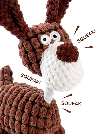 Soft Squeaky Plush Bunny Dog Toy for Small & Medium Dogs