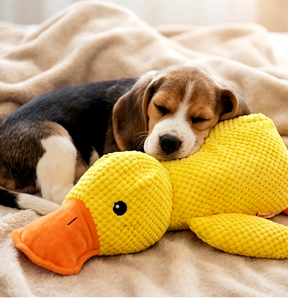 Durable Squeaky Plush Duck Dog Toy for Aggressive Chewers