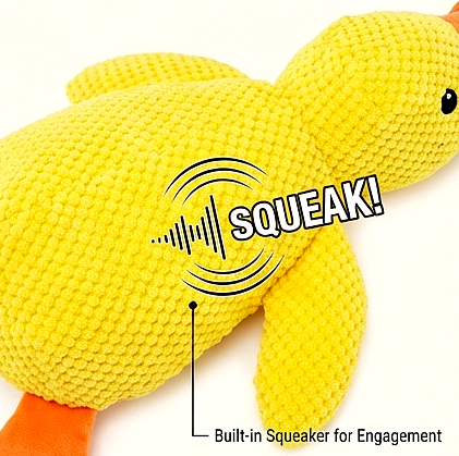 Durable Squeaky Plush Duck Dog Toy for Aggressive Chewers
